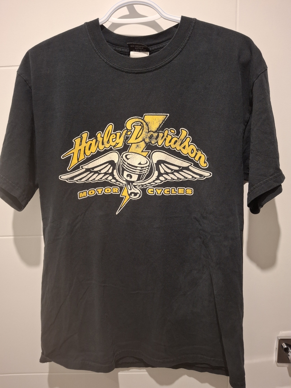 Harley-Davidson Black Tee with Yellow Logo Graphic